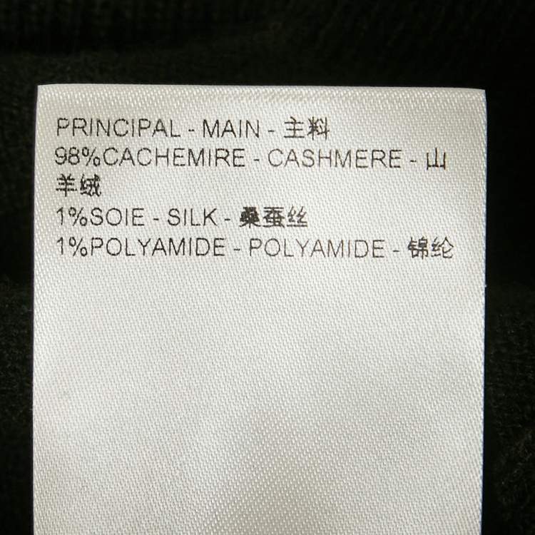 Pre Owned Louis Vuitton Black Logo Embossed Cashmere Knit Sweater XL