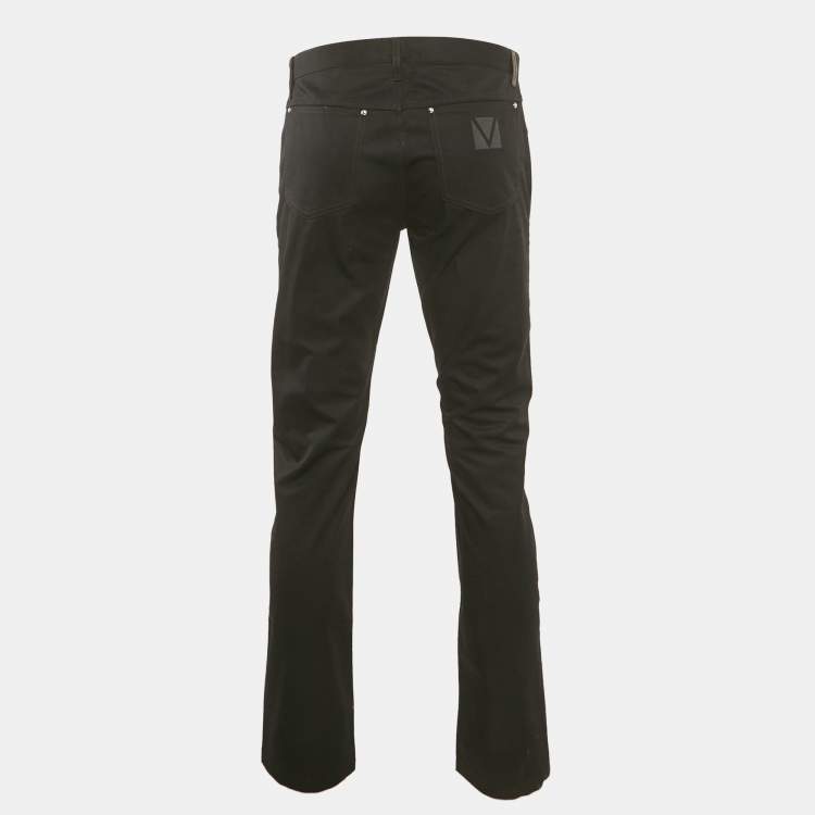 Pre Owned Louis Vuitton Black Cotton Regular Fit Pants L