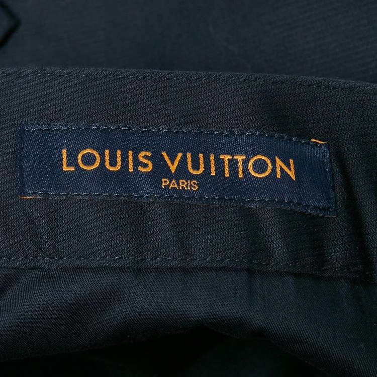 Pre Owned Louis Vuitton Navy Blue Cotton Short XS