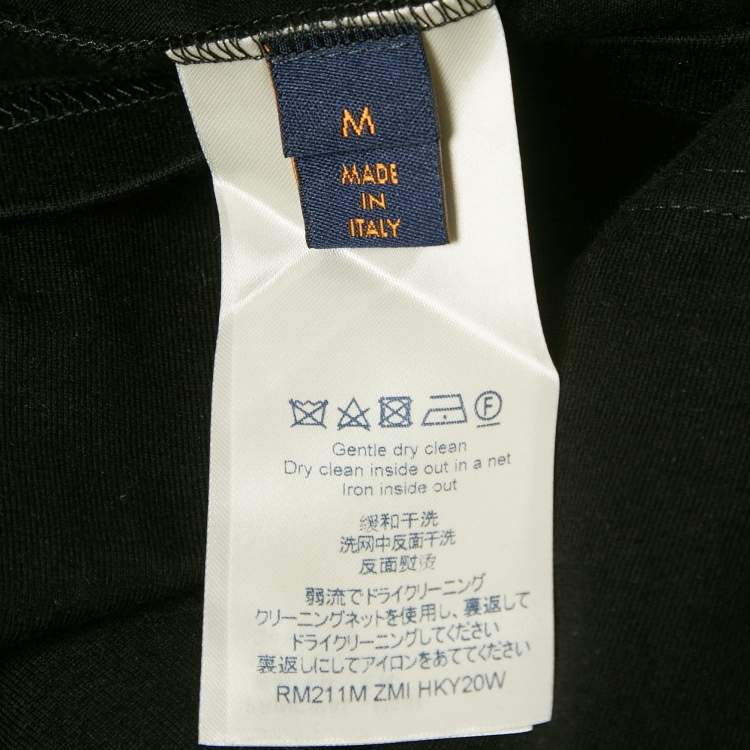 Pre Owned Louis Vuitton Black LV Cartoon Intarsia Jersey T-Shirt M