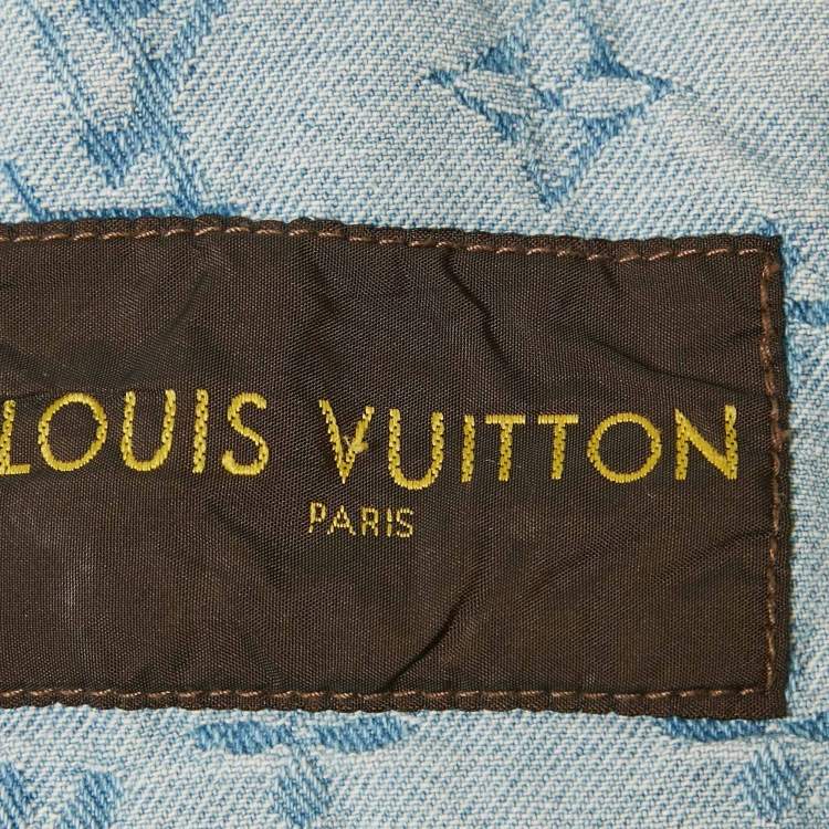 مملوكة مسبقًا Louis Vuitton X Supreme Blue Monogram Denim Trucker Jacket XL