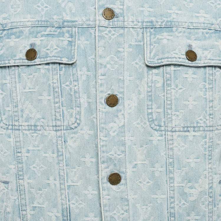 مملوكة مسبقًا Louis Vuitton X Supreme Blue Monogram Denim Trucker Jacket XL