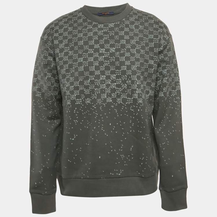 مملوكة مسبقًا Louis Vuitton Grey Damier Spread Print Cotton Sweatshirt L