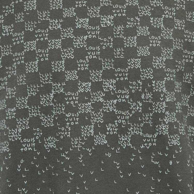 مملوكة مسبقًا Louis Vuitton Grey Damier Spread Print Cotton Sweatshirt L