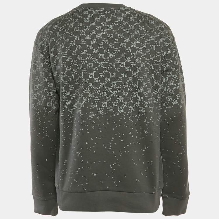 مملوكة مسبقًا Louis Vuitton Grey Damier Spread Print Cotton Sweatshirt L