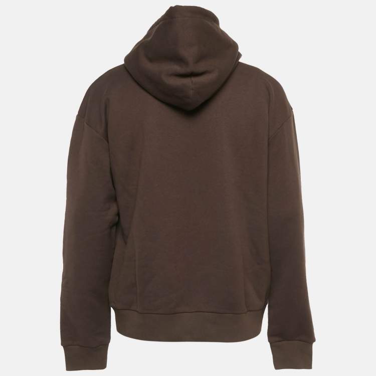 مملوكة مسبقًا Louis Vuitton Brown Bee Patch Cotton Hoodie L