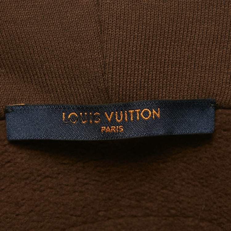 مملوكة مسبقًا Louis Vuitton Brown Bee Patch Cotton Hoodie L
