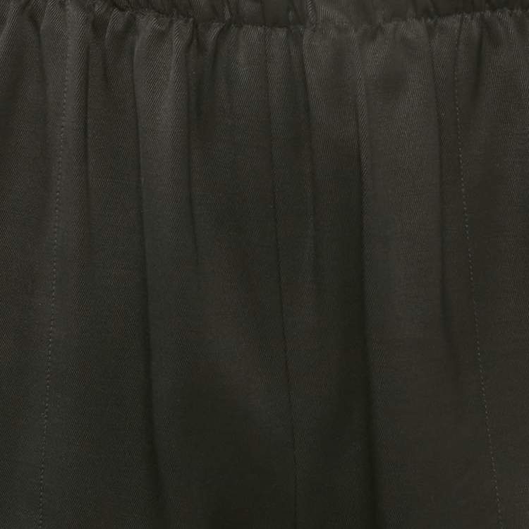 Pre Owned Louis Vuitton Black Gabardine Tape Shorts M/Waist 26"