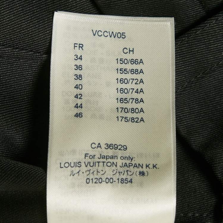 Pre Owned Louis Vuitton Black Gabardine Tape Shorts M/Waist 26"