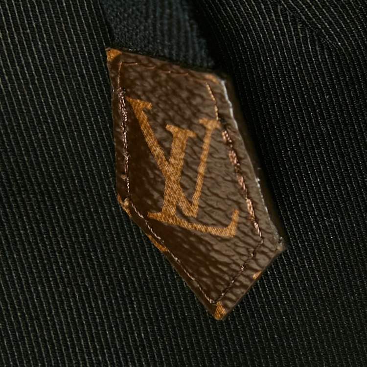 Pre Owned Louis Vuitton Black Gabardine Tape Shorts M/Waist 26"