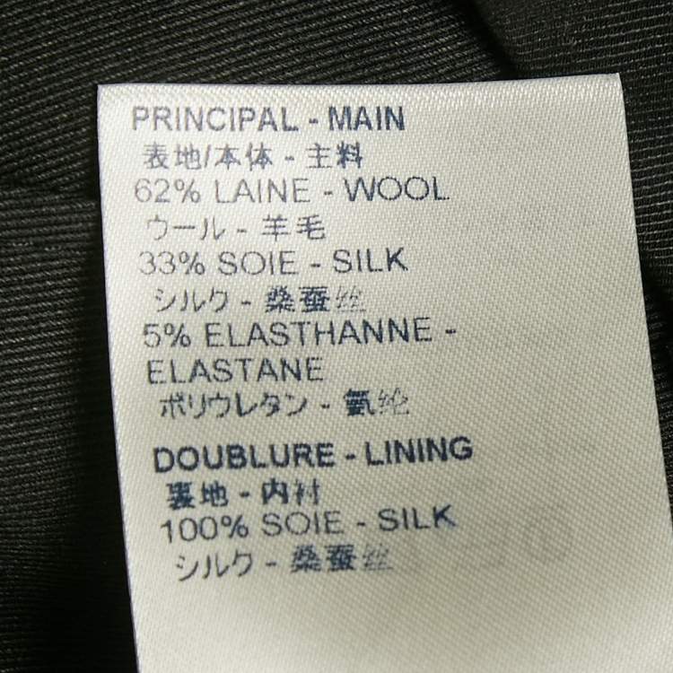 Pre Owned Louis Vuitton Black Gabardine Tape Shorts M/Waist 26"