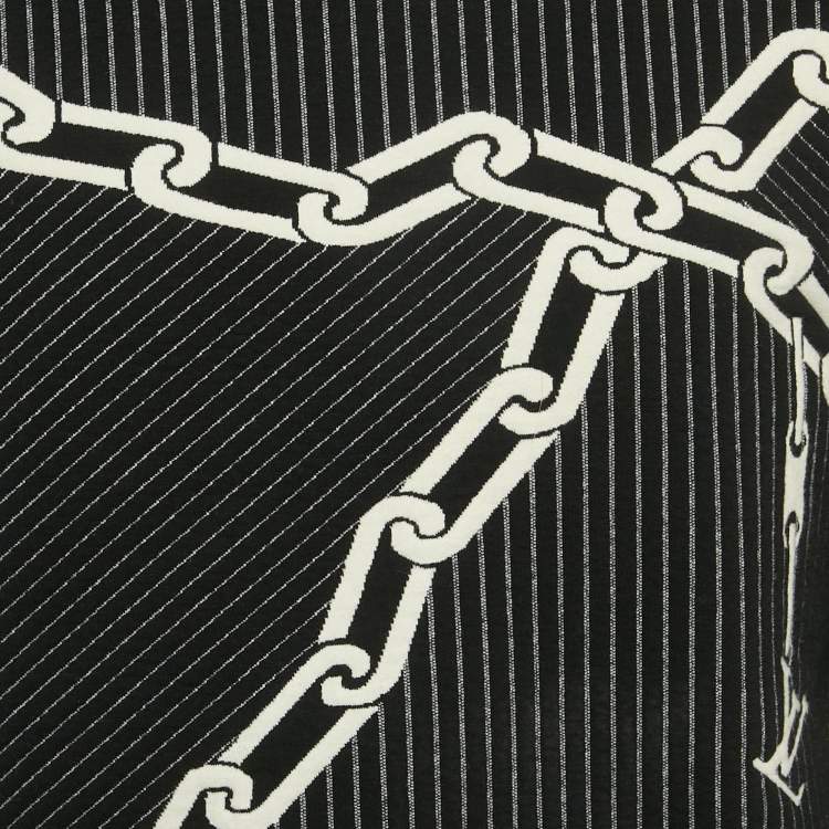 Pre Owned  Louis Vuitton Black /White Cotton Blend 3D Effect Sweatshirt S