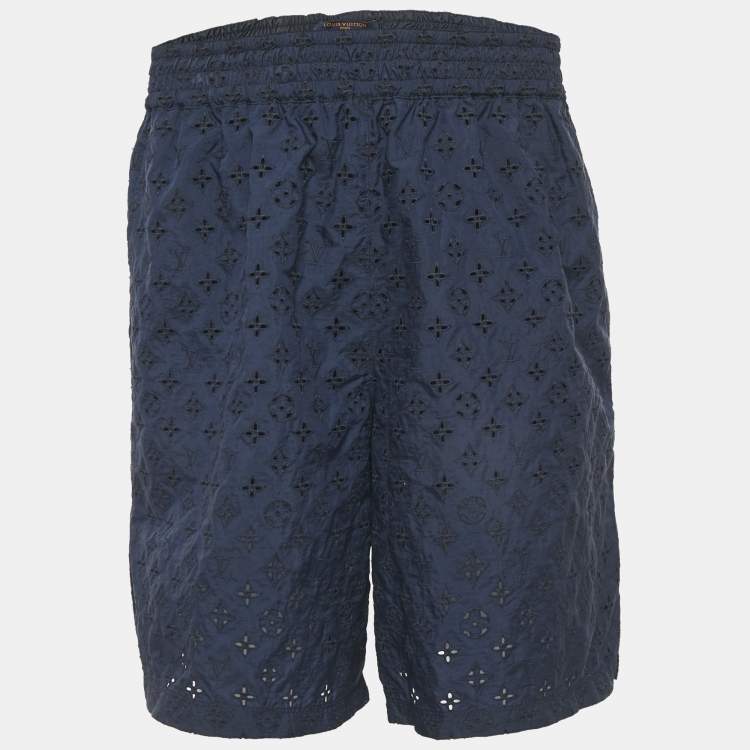 مملوكة مسبقًا Louis Vuitton Blue Nylon Monogram Shorts M