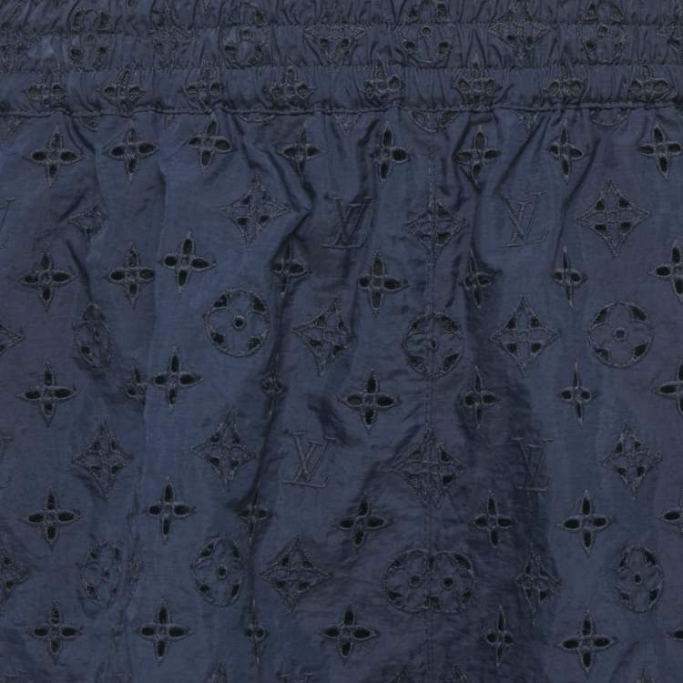 مملوكة مسبقًا Louis Vuitton Blue Nylon Monogram Shorts M