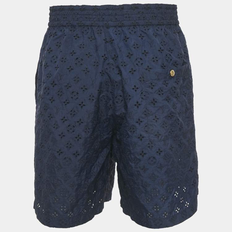 مملوكة مسبقًا Louis Vuitton Blue Nylon Monogram Shorts M