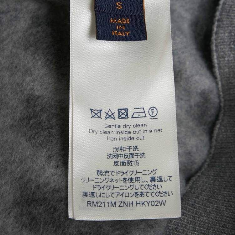 مملوكة مسبقًا Louis Vuitton Grey Wool Blend Logo Detail Sweatshirt S