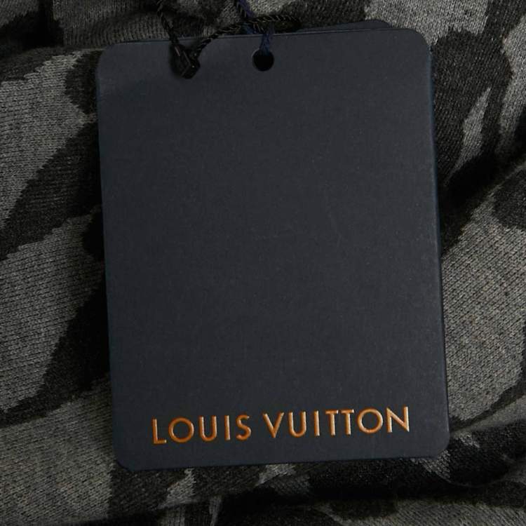 مملوكة مسبقًا Louis Vuitton Grey Wool Blend Logo Detail Sweatshirt S
