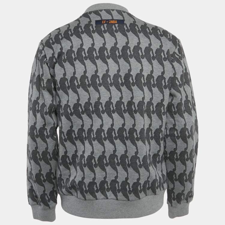 مملوكة مسبقًا Louis Vuitton Grey Wool Blend Logo Detail Sweatshirt S