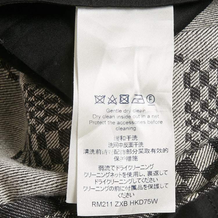 Pre Owned Louis Vuitton Black Damier Denim Jeans L/Waist 34"