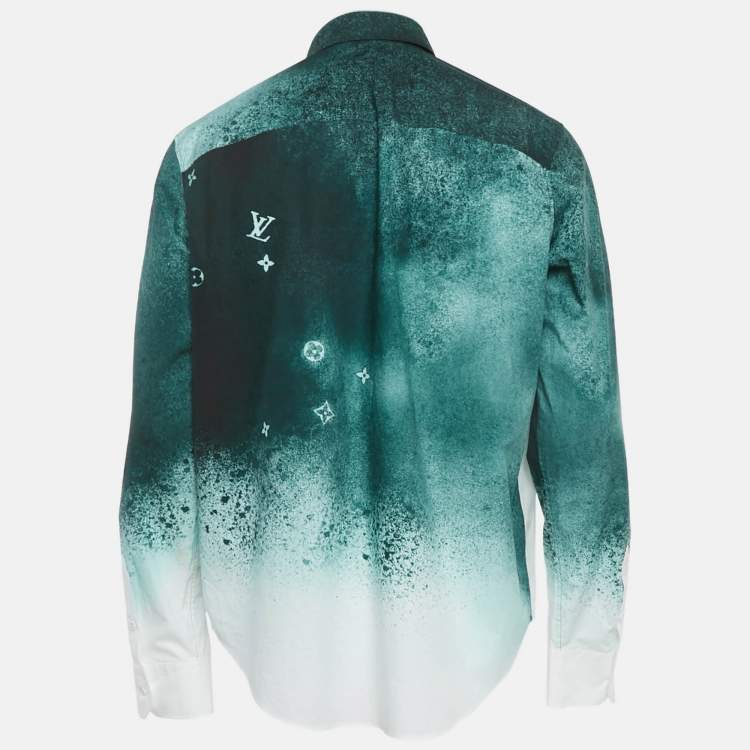 Pre Owned Louis Vuitton Green Cotton Graphic Monogram Long Sleeve Shirt M