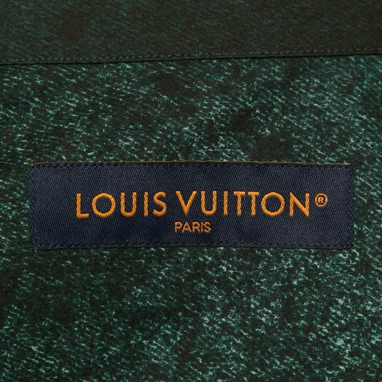 Pre Owned Louis Vuitton Green Cotton Graphic Monogram Long Sleeve Shirt M