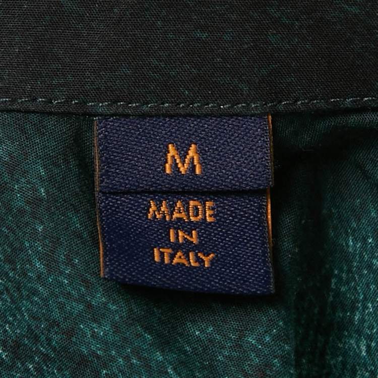 Pre Owned Louis Vuitton Green Cotton Graphic Monogram Long Sleeve Shirt M