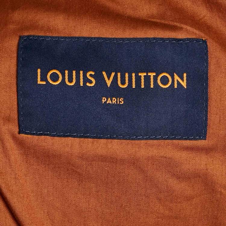 Pre Owned Louis Vuitton Brown Monogram Denim Carpenter Hooded Jacket L