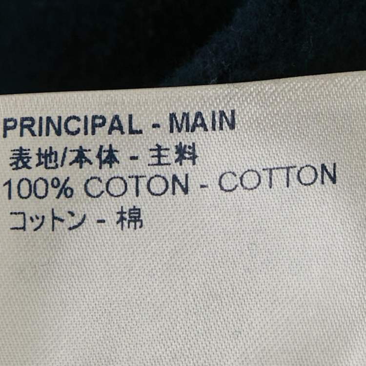 Pre Owned Louis Vuitton Navy Blue Knit Zip Detail Sweatshirt M