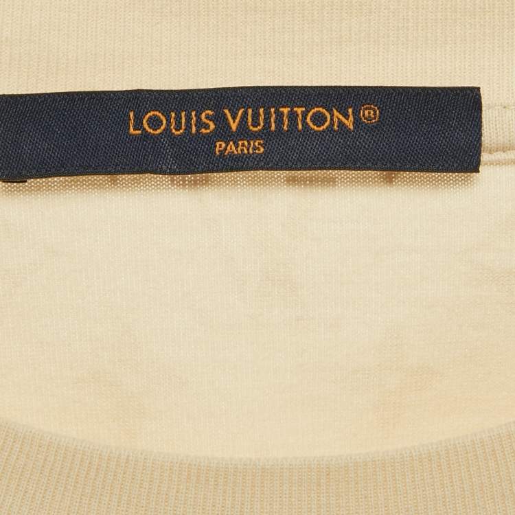 مملوكة مسبقًا Louis Vuitton Cream Monogram Gradient Cotton Knit T-Shirt M