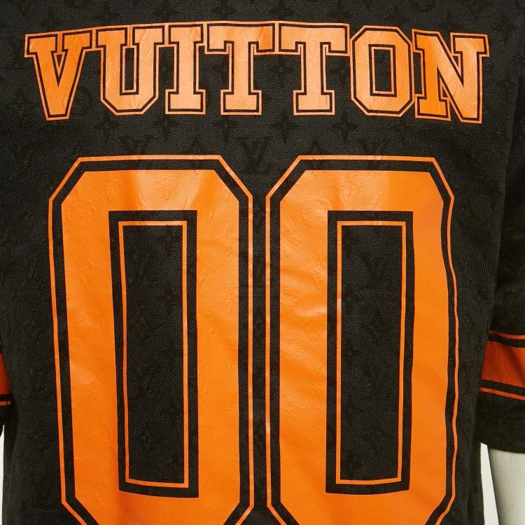 Pre Owned Louis Vuitton Black & Orange Jersey T-Shirt L
