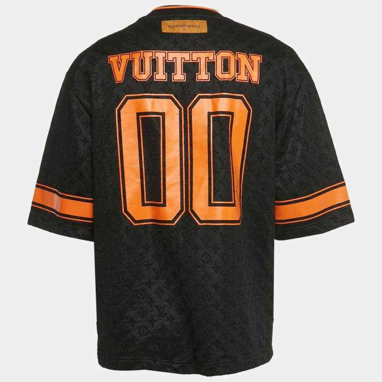 Pre Owned Louis Vuitton Black & Orange Jersey T-Shirt L