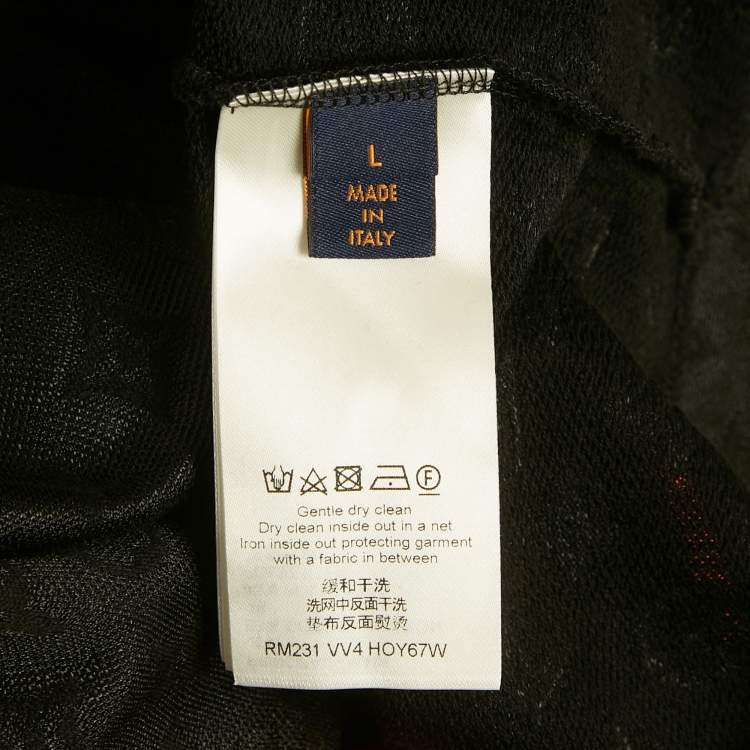 Pre Owned Louis Vuitton Black & Orange Jersey T-Shirt L