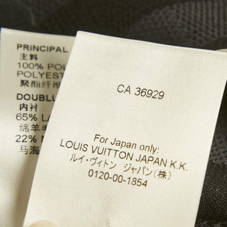 Pre Owned Louis Vuitton Navy Blue Striped Wool and Synthetic Reversible Jacket XL