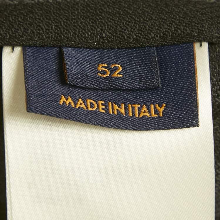 Pre Owned Louis Vuitton Navy Blue Striped Wool and Synthetic Reversible Jacket XL