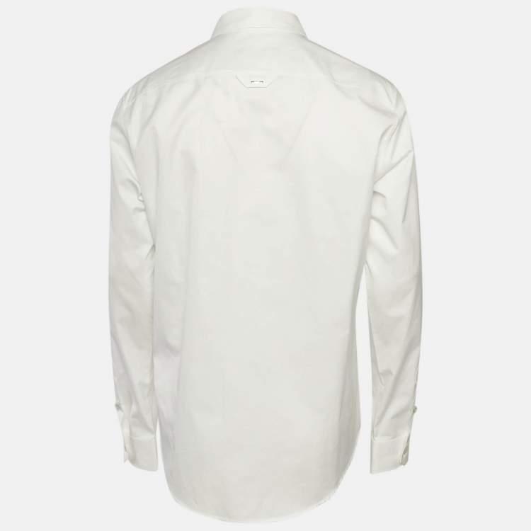 Pre Owned Louis Vuitton White LV Print Cotton Long Sleeve Shirt XL