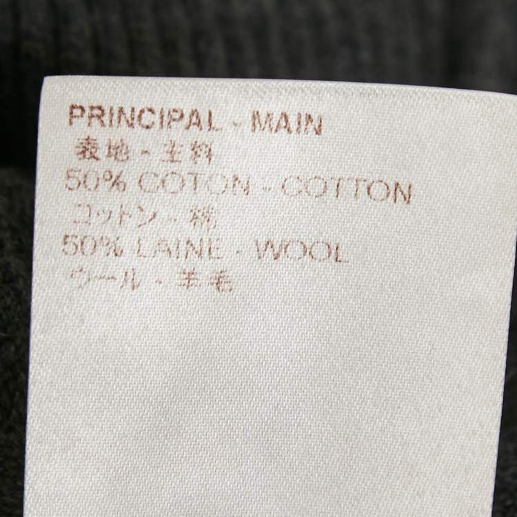 Pre Owned Louis Vuitton Grey Damier Wool Knit Sweater L