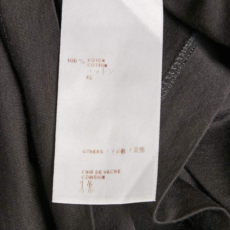 Pre Owned Louis Vuitton Grey Applique Jersey Crewneck T-Shirt M