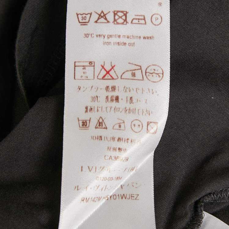 Pre Owned Louis Vuitton Grey Applique Jersey Crewneck T-Shirt M