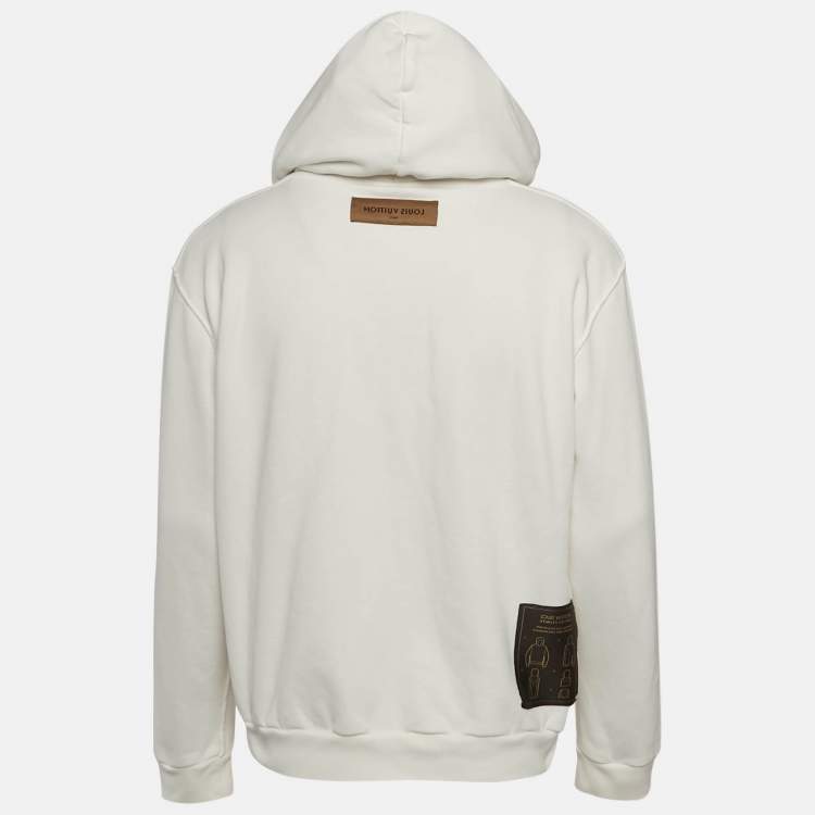 Pre Owned Louis Vuitton White Cotton Hoodie XL