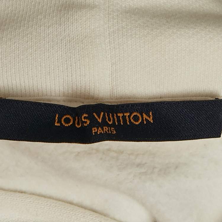 Pre Owned Louis Vuitton White Cotton Hoodie XL
