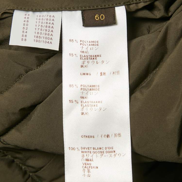 Pre Owned Louis Vuitton Olive Green Leather Trim Nylon Giltet 5XL