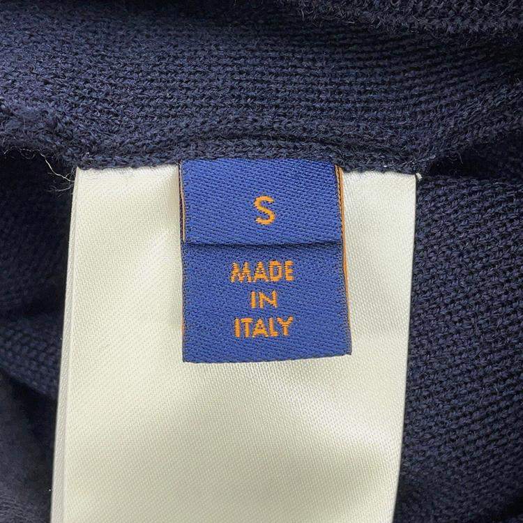 Pre Owned Louis Vuitton Monogram Jacket Navy Wool 100%  Size S 