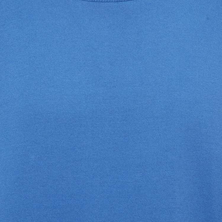Pre Owned Louis Vuitton Blue Monogram Sleeve Cotton Knit T-Shirt 4L