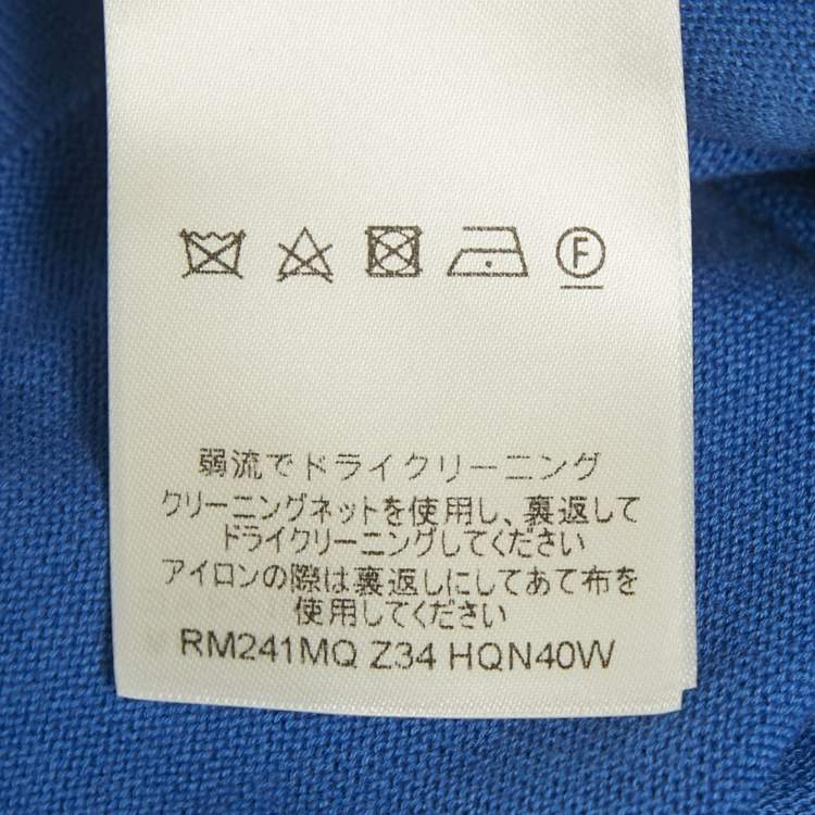 Pre Owned Louis Vuitton Blue Monogram Sleeve Cotton Knit T-Shirt 4L