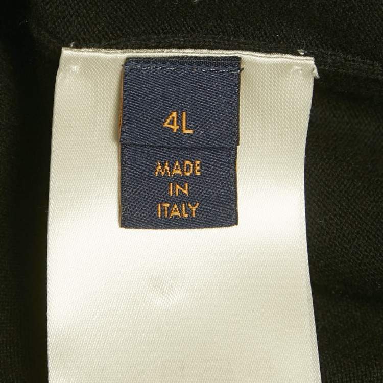 Pre Owned Louis Vuitton Black Marque L.Vuitton déposée Intarsia Cotton T-Shirt 4L