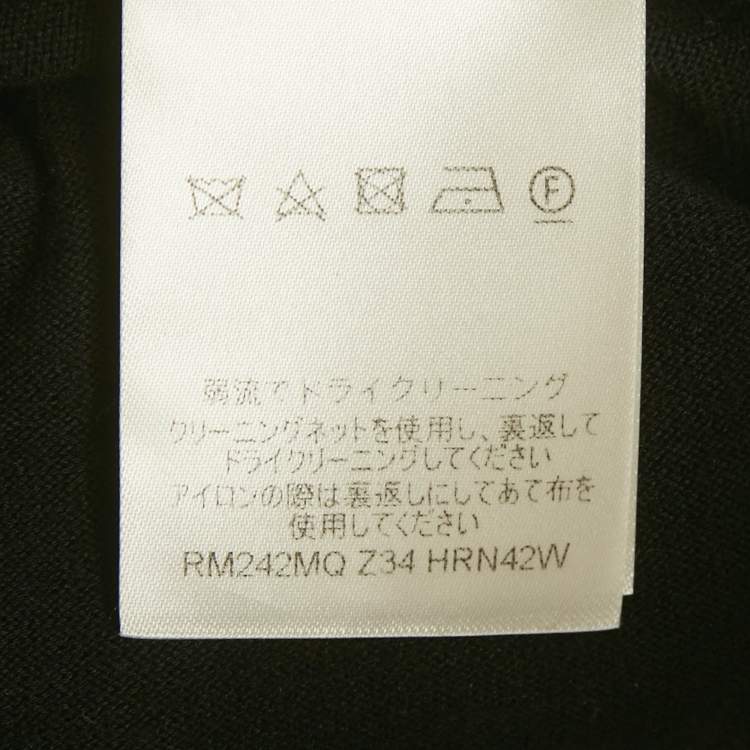 Pre Owned Louis Vuitton Black Marque L.Vuitton déposée Intarsia Cotton T-Shirt 4L