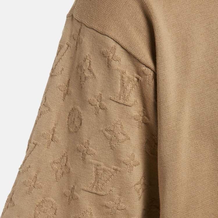 مملوكة مسبقًا Louis Vuitton Beige Monogram Sleeve Cotton Knit T-Shirt 4L