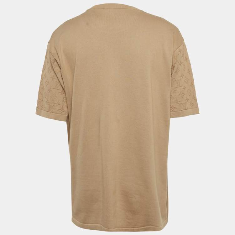 مملوكة مسبقًا Louis Vuitton Beige Monogram Sleeve Cotton Knit T-Shirt 4L