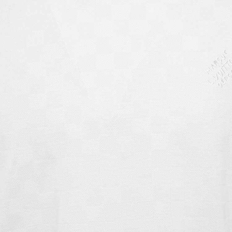 Pre Owned تِي شيرت لوي فيتون قطن أبيض دامير نُقش لويس فيتون فور إل