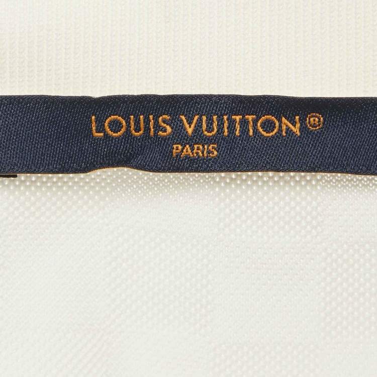 Pre Owned تِي شيرت لوي فيتون قطن أبيض دامير نُقش لويس فيتون فور إل